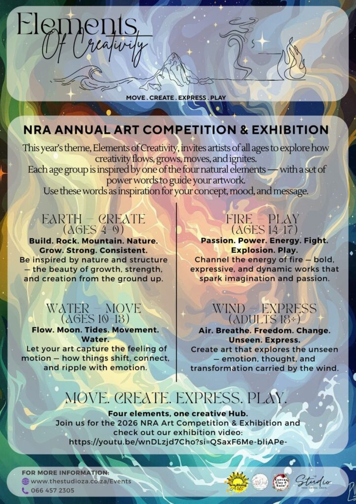 Nitty Gritty details NRA Art Competition 2026 Elements of Creativity Categories
